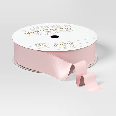 7/8" Satin Fabric Christmas Ribbon 36' Pink - Wondershop™ | Target
