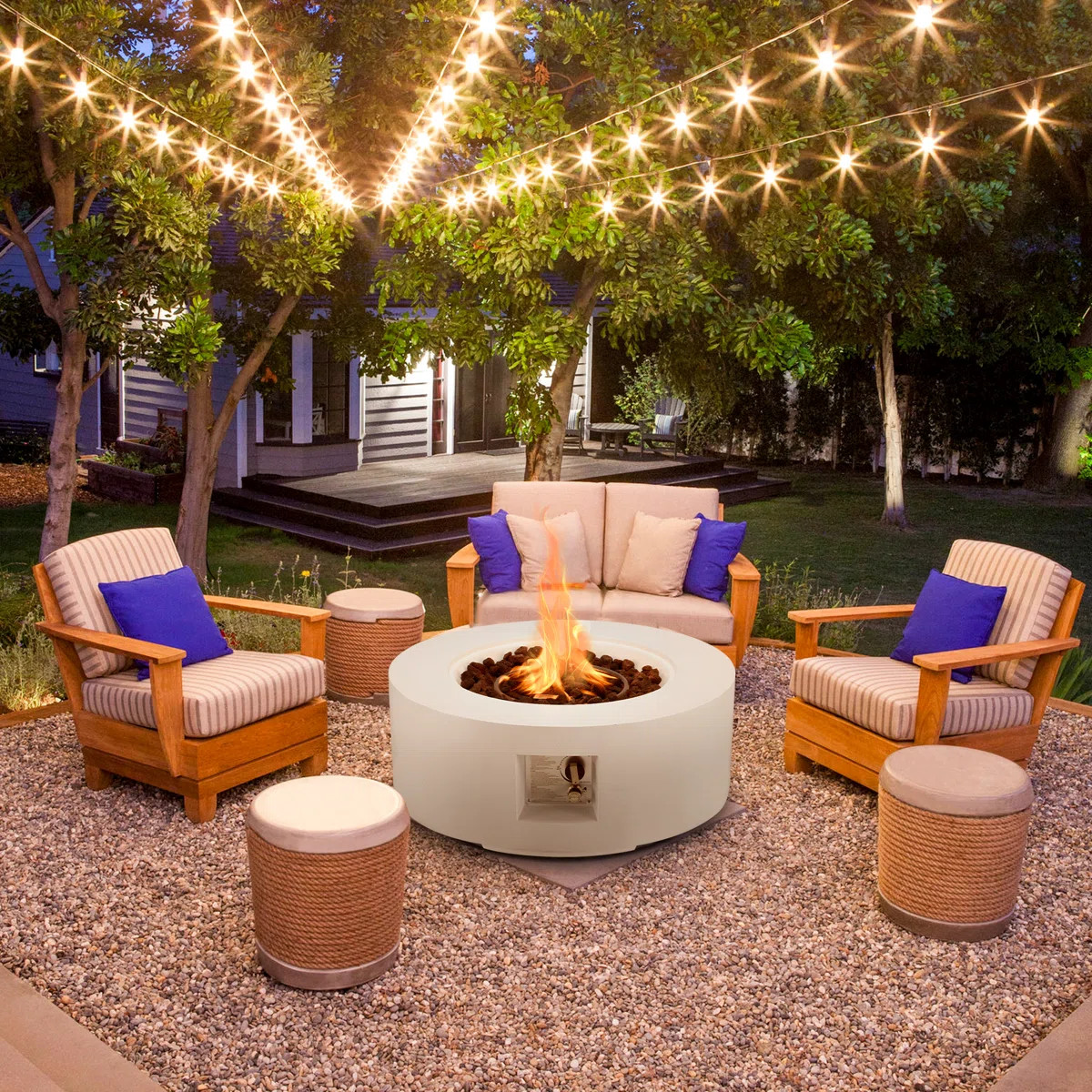 Neeshu Kentaurus 12 H Outdoor Fire Pit, Lava Rocks | Wayfair North America