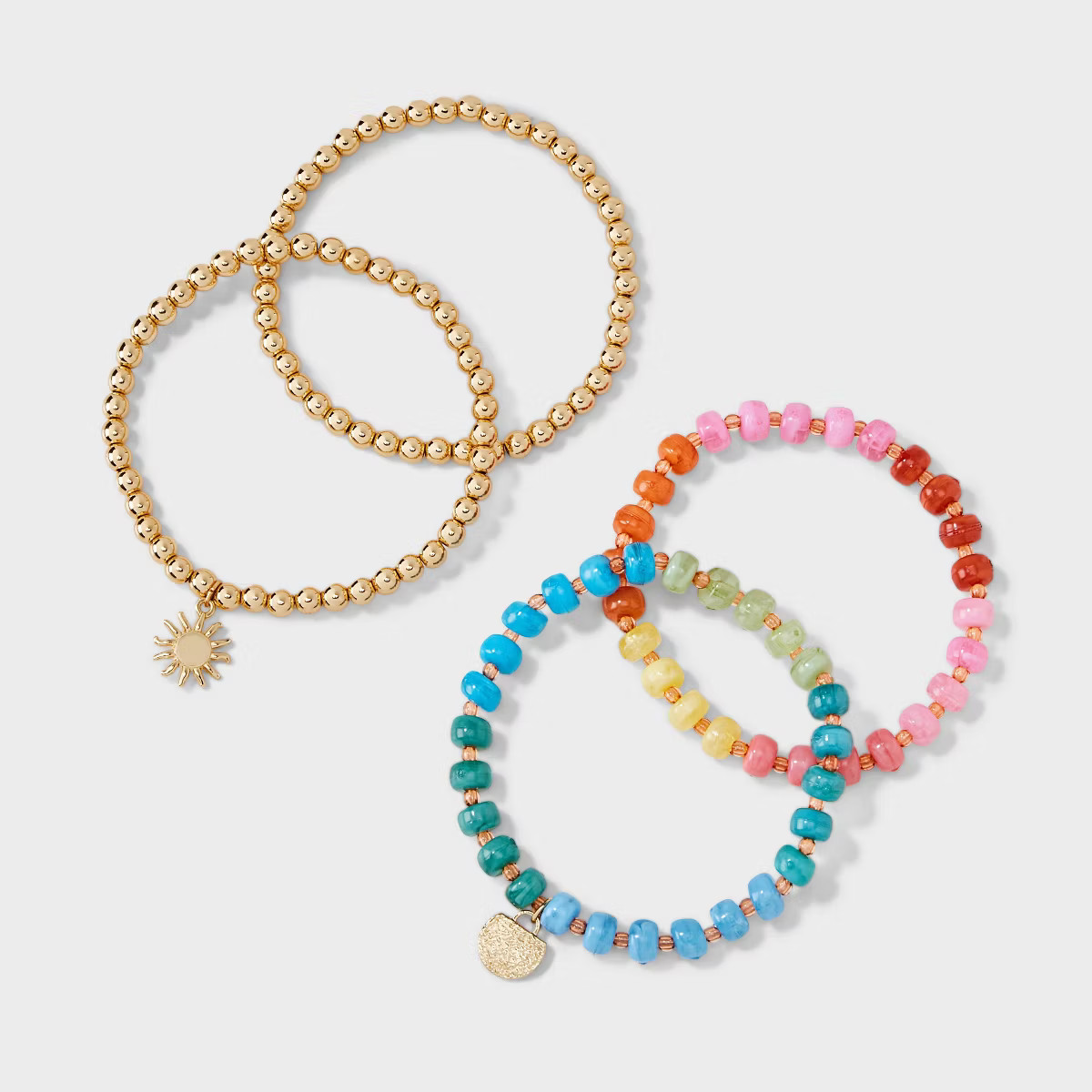 Beaded Charm Stretch Bracelet Set 4pc - Universal Thread™ | Target