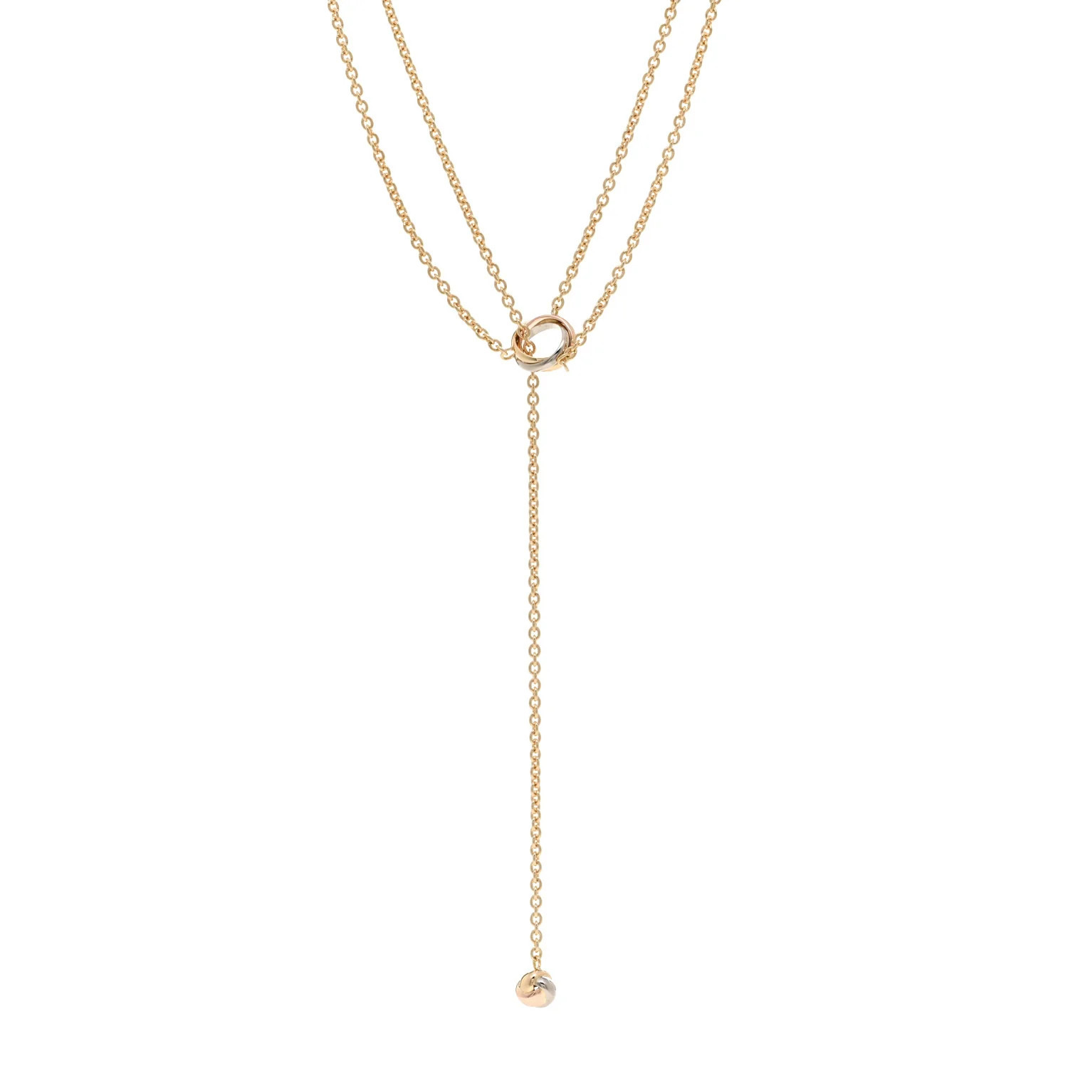 18K Pink Yellow White Gold Baby Trinity Pampilles Necklace | FASHIONPHILE (US)