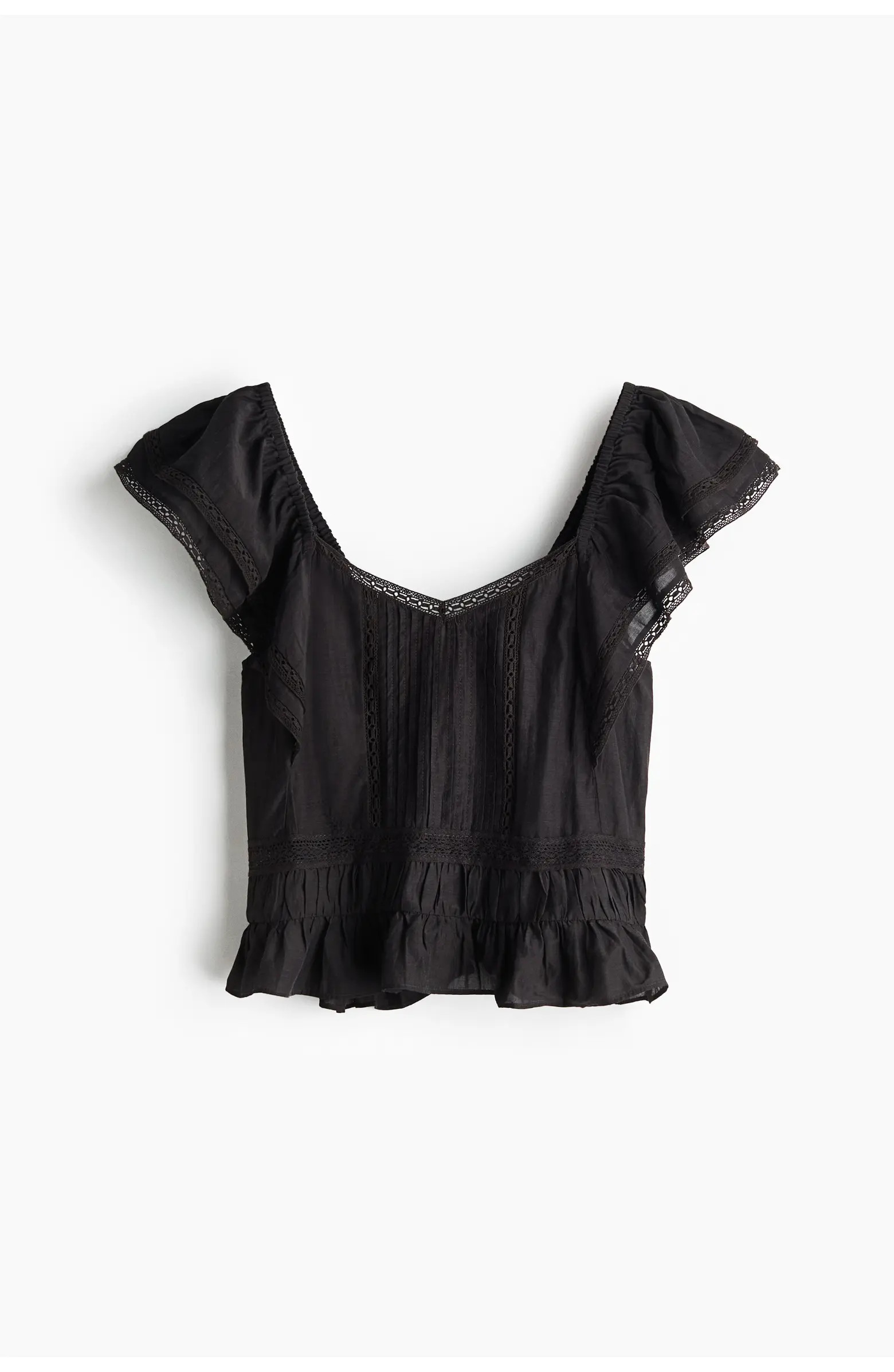 H&M Lace-trimmed Blouse | Nordstrom | Nordstrom