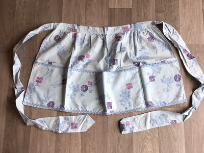 Vintage Handmade Half Apron 3 Pockets Blue | eBay US