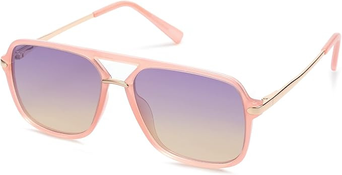 SOJOS Sunglasses for Women & Men, Square, Retro, Polarized Lens, Trendy Aviator, 90s Shades | Amazon (US)