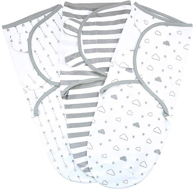 Swaddle Blanket, Baby Swaddle Wrap for Infant (0-3 Month), Adjustable Newborn Swaddle Set, 3-Pack... | Amazon (US)