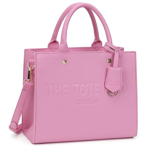 Chinllo Tote Bag for Women Top Handle Satchel Purse and Handbags with Shoulder Strap (D.Pink-S) | Amazon (US)