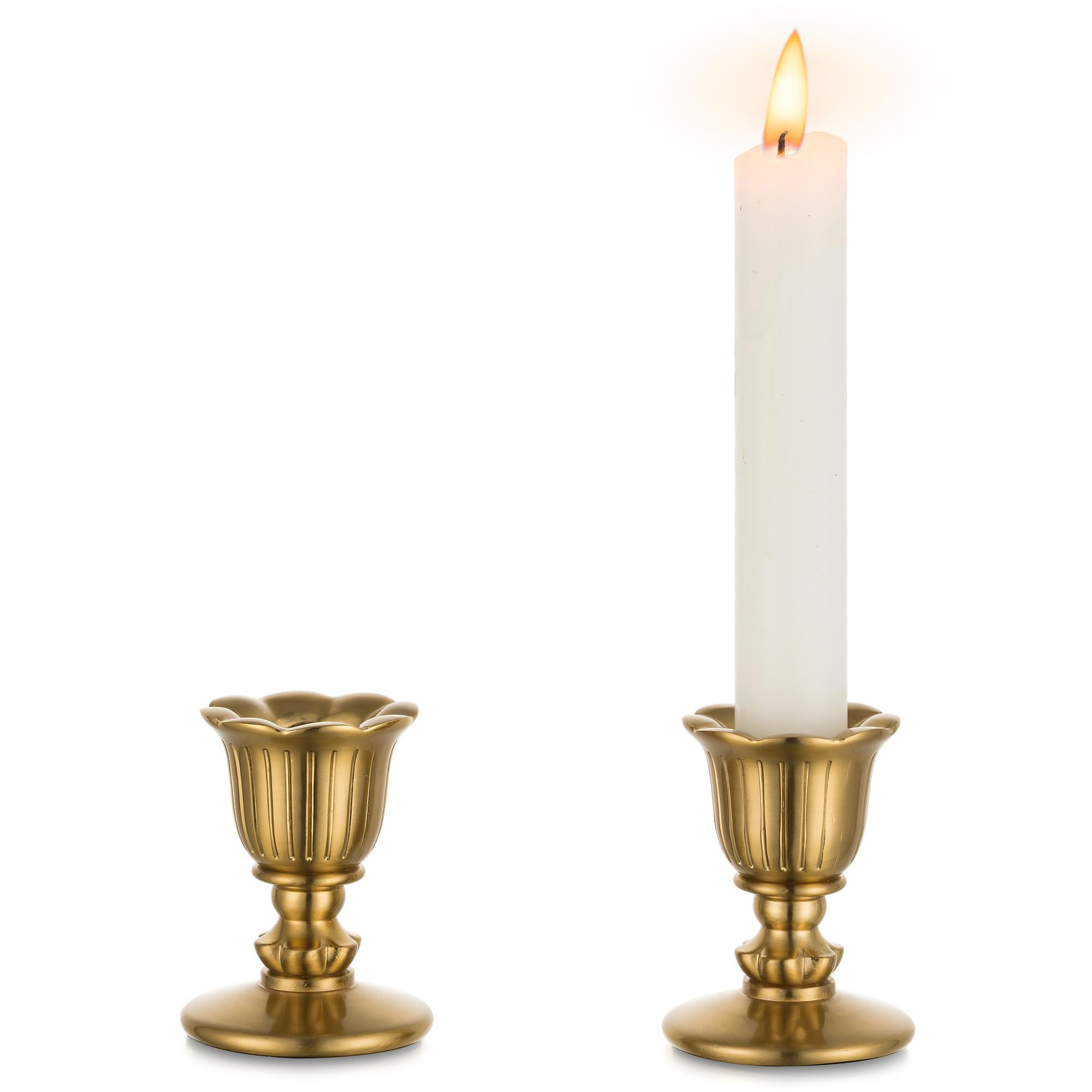 Vintage Candle Holder Bronze for Candlestick - Romadedi Set of 2 Rustic Gold Taper Stick for Retr... | Amazon (UK)