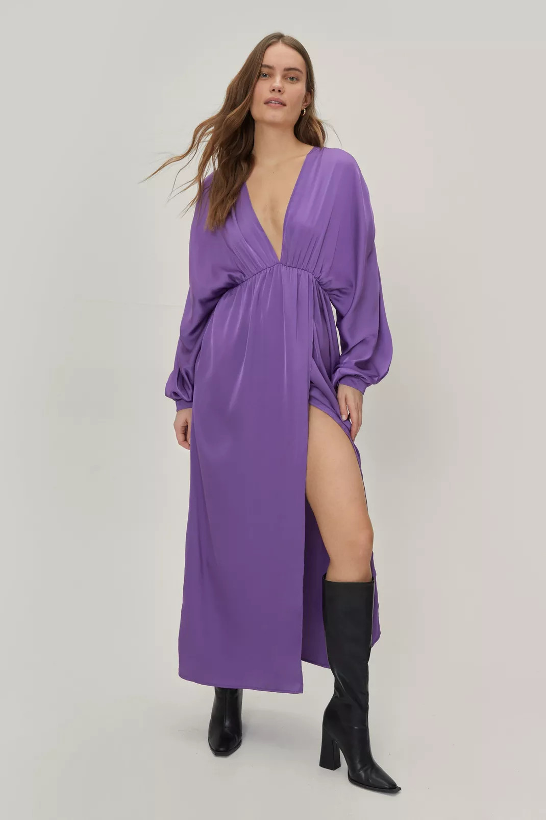 Plunge A Line Maxi Dress | Nasty Gal (US)