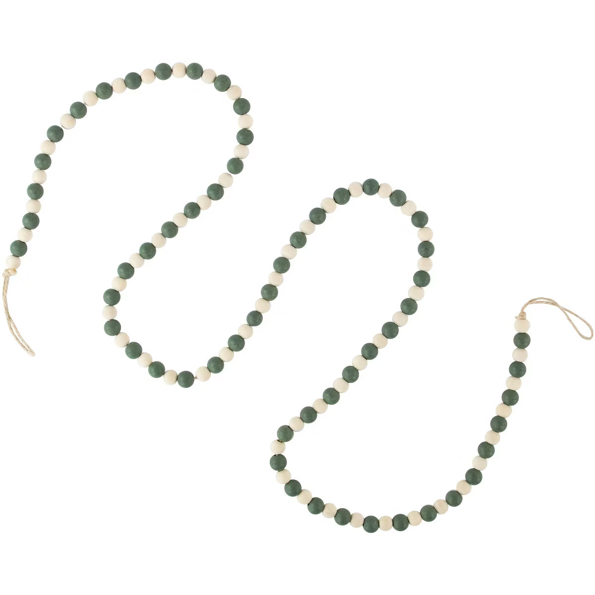 Northlight 6' Green and Cream Wooden Beads Christmas Garland, Unlit | Target