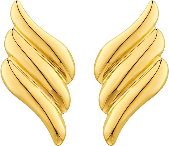 COORWEEL Big Gold Vintage Chunky Earrings for Women Trendy Large Gold Earrings | Amazon (US)