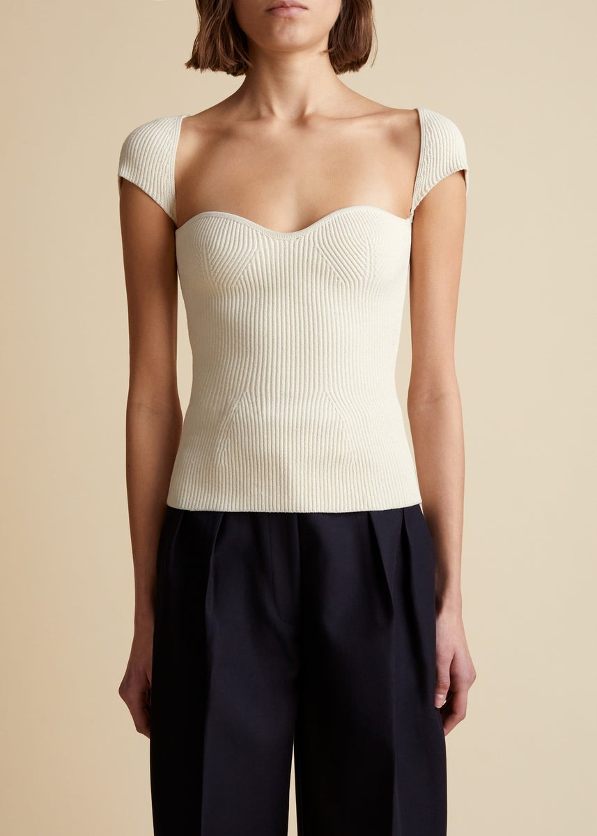 The Ista Top in Ivory | Khaite