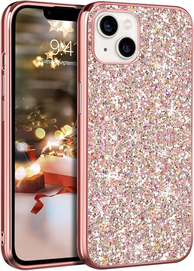 GUAGUA Compatible with iPhone 13 Case 6.1 Inch Glitter Sparkle Bling Phone Cases for Girls Women ... | Amazon (US)