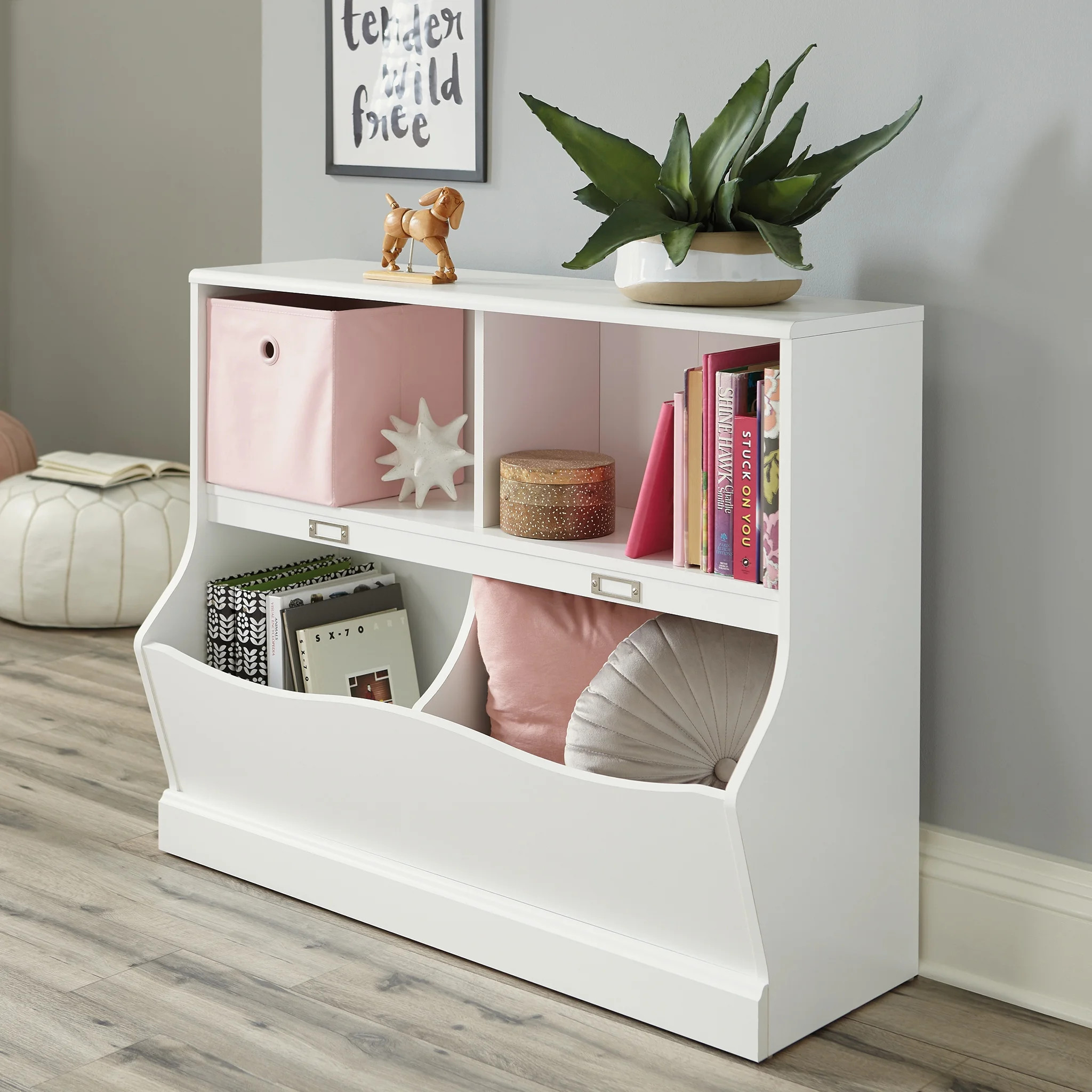 Sauder Storybook Storage Bin Bookcase, Soft White Finish | Walmart (US)