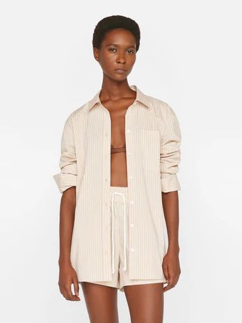 The Oversized Shirt -- Sand Multi | Frame Denim