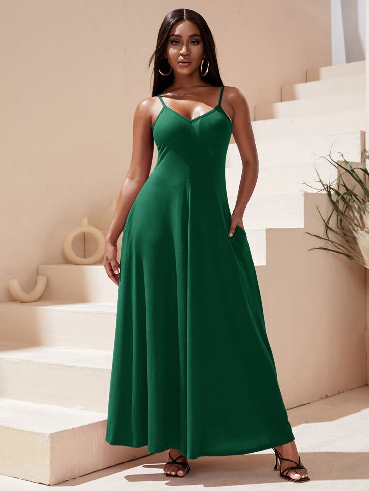 SHEIN SXY Solid Hidden Pocket Cami Dress
       
              
              $17.99        
    ... | SHEIN