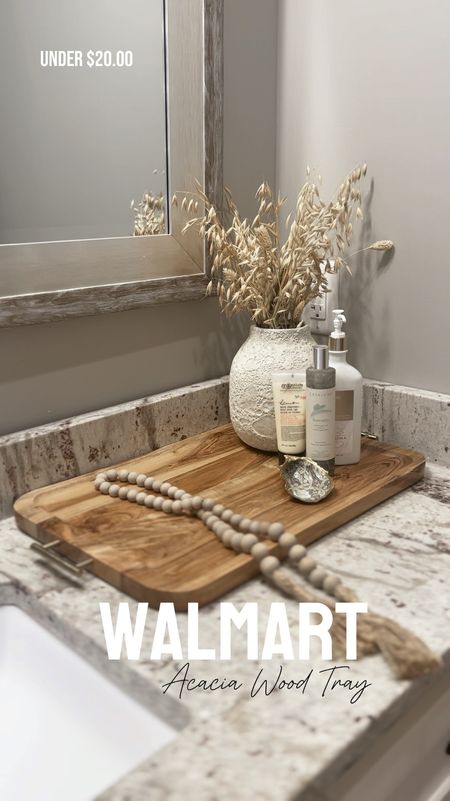 This tray is HEAVY. I’ve used it for a cheese board, bathroom tray, outdoor tray and love it in every environment. Such a good find for under $20.00 
Walmart home, Walmart finds, home decor, affordable home decor 

#LTKhome #LTKfindsunder50 #LTKSeasonal