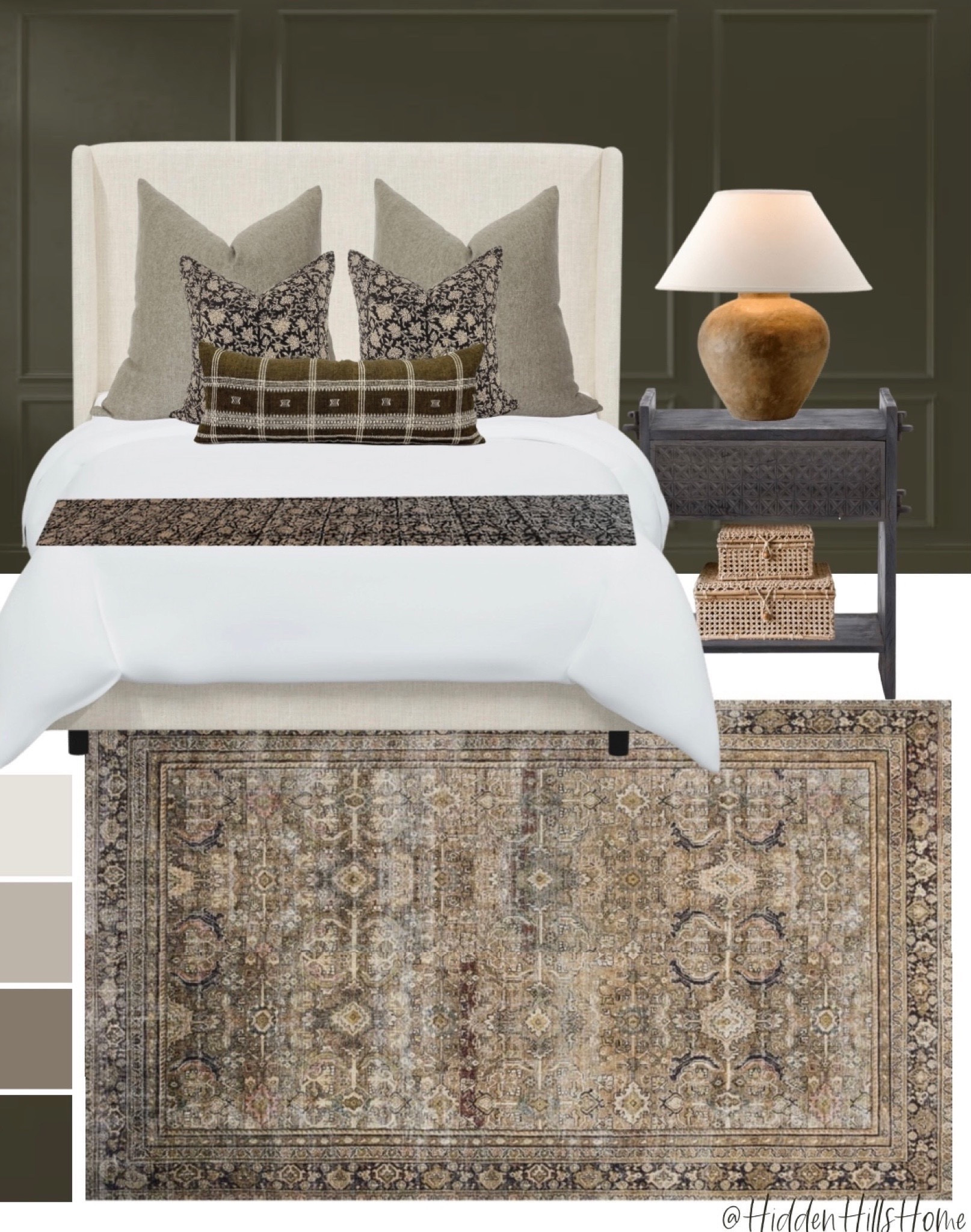 Bedroom decor, primary bedroom, upholstered bed, bedding, bedroom rug, nightstands, throw pillows, sheets #bedroom #homedecor

#LTKhome #LTKsalealert