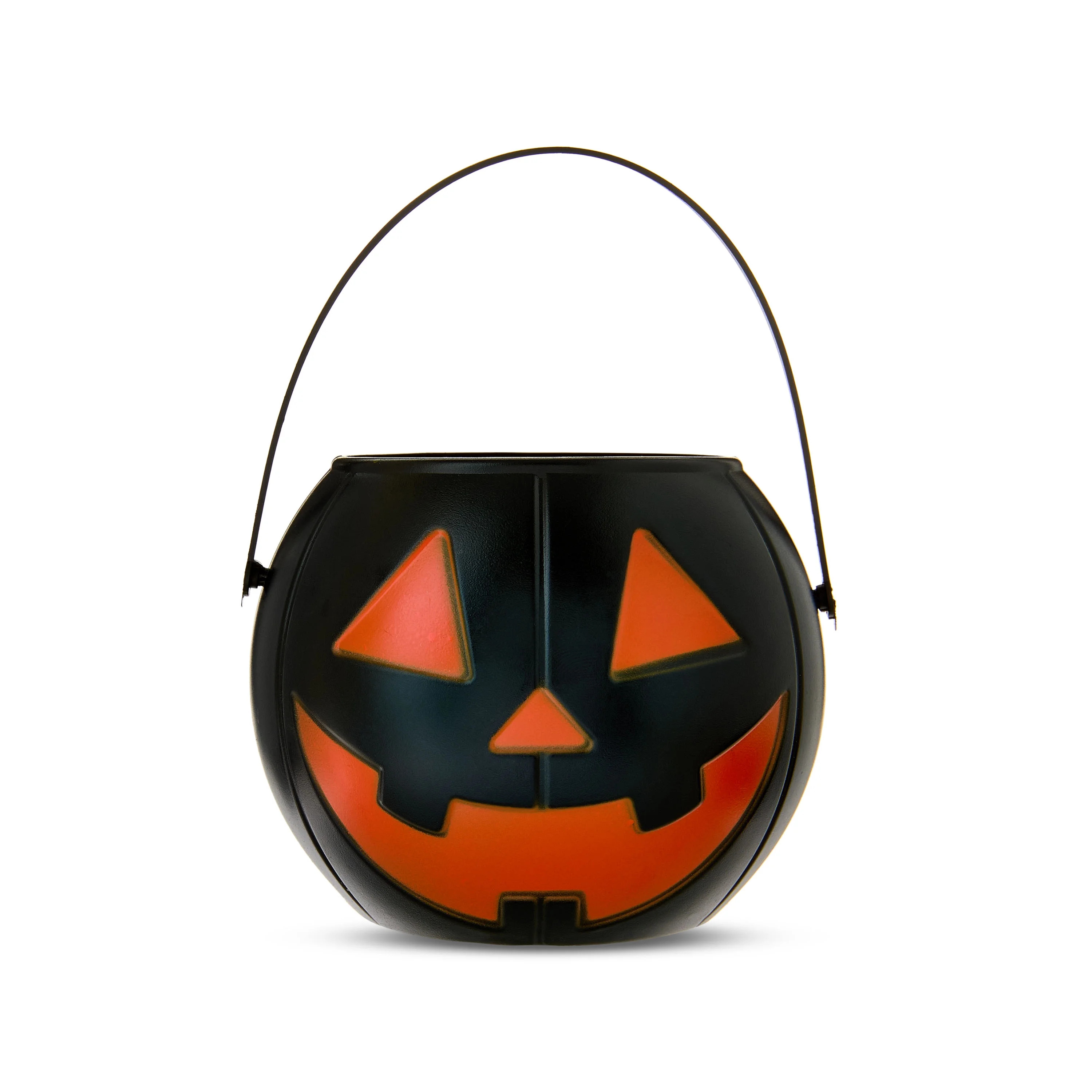 Halloween Black Jack-o'-Lantern Mini Plastic Pail, Trick-or-Treat Bucket, by Way To Celebrate | Walmart (US)