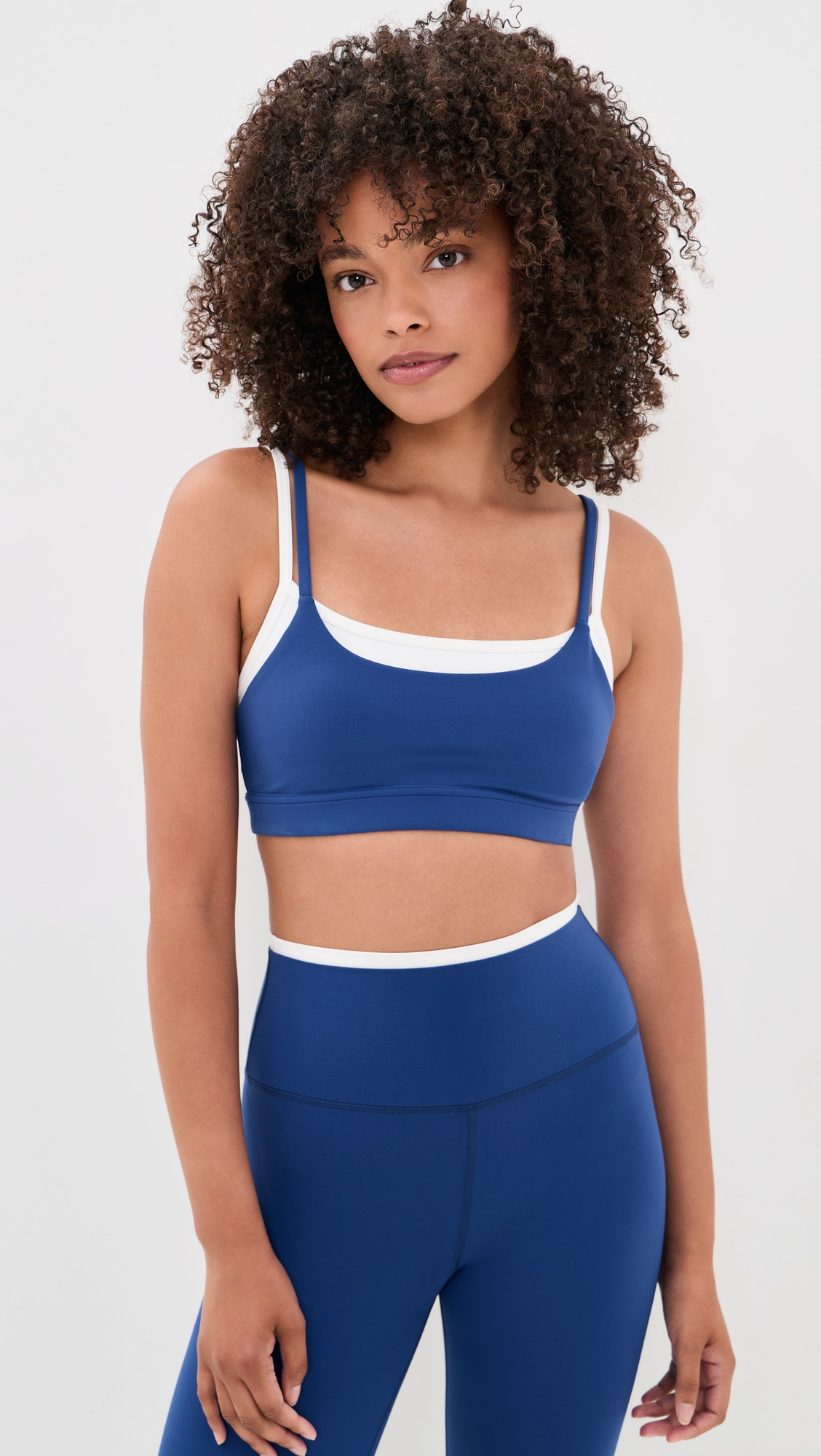 Splits59 Elliah Airweight Double Layer Bra Cobalt/White XS | Shopbop
