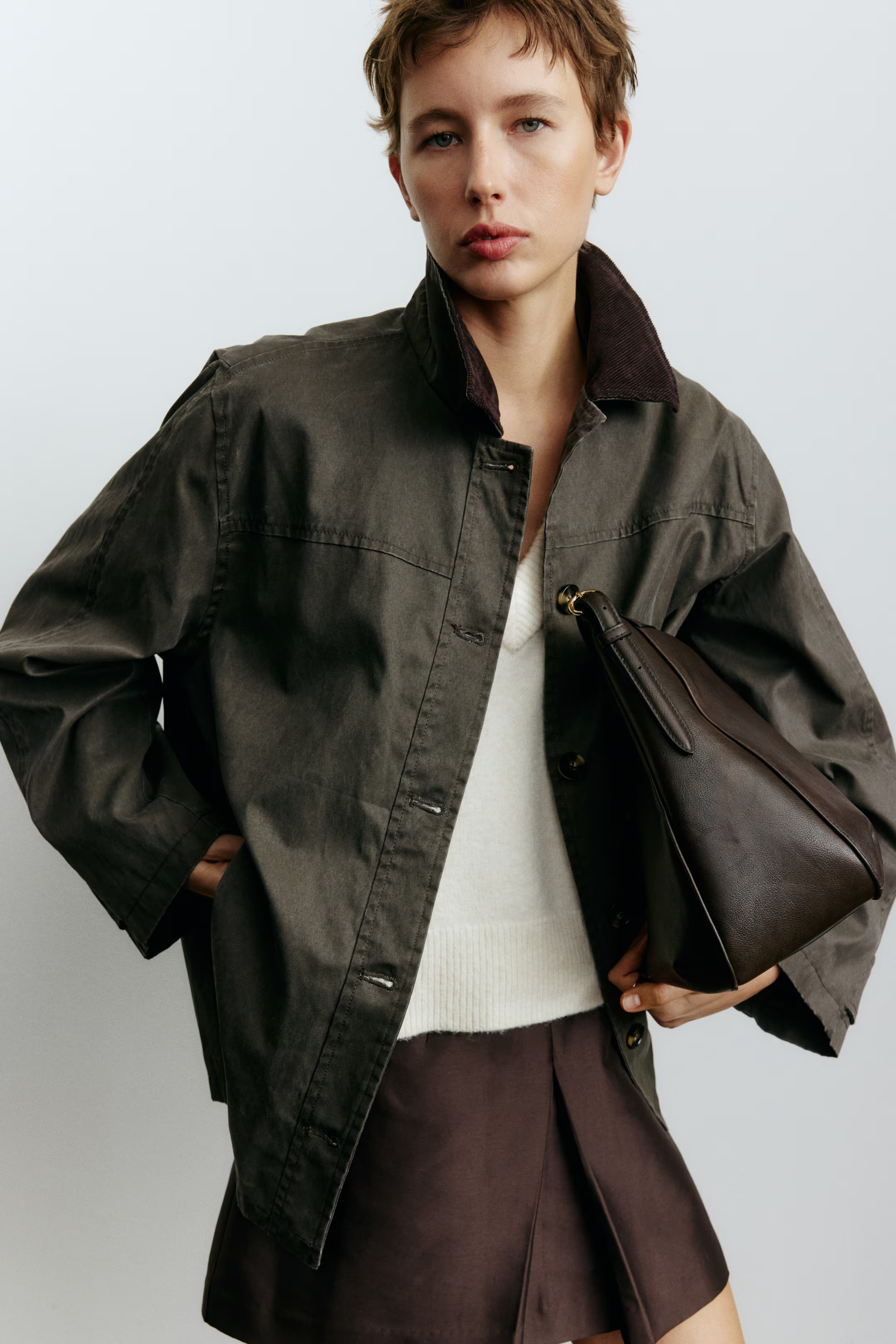 Jacket with Corduroy Collar | H&M (US + CA)