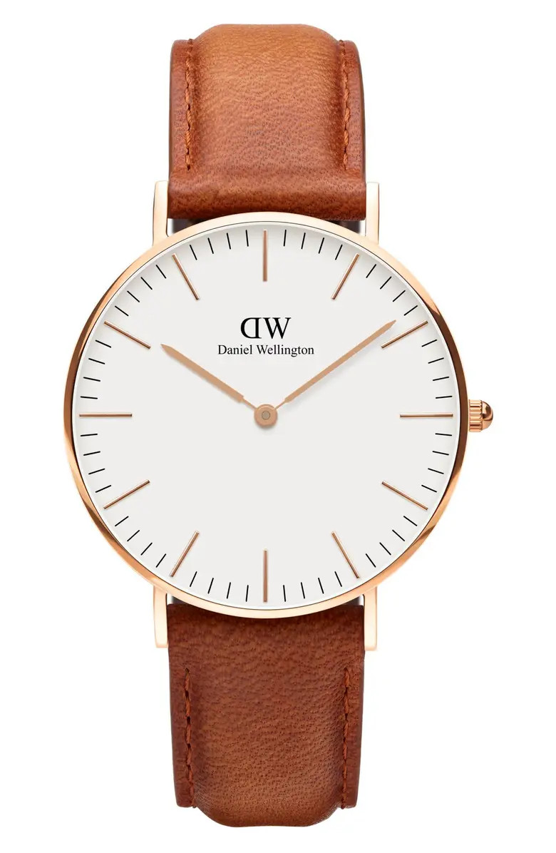 Classic Durham Leather Strap Watch, 36mm | Nordstrom