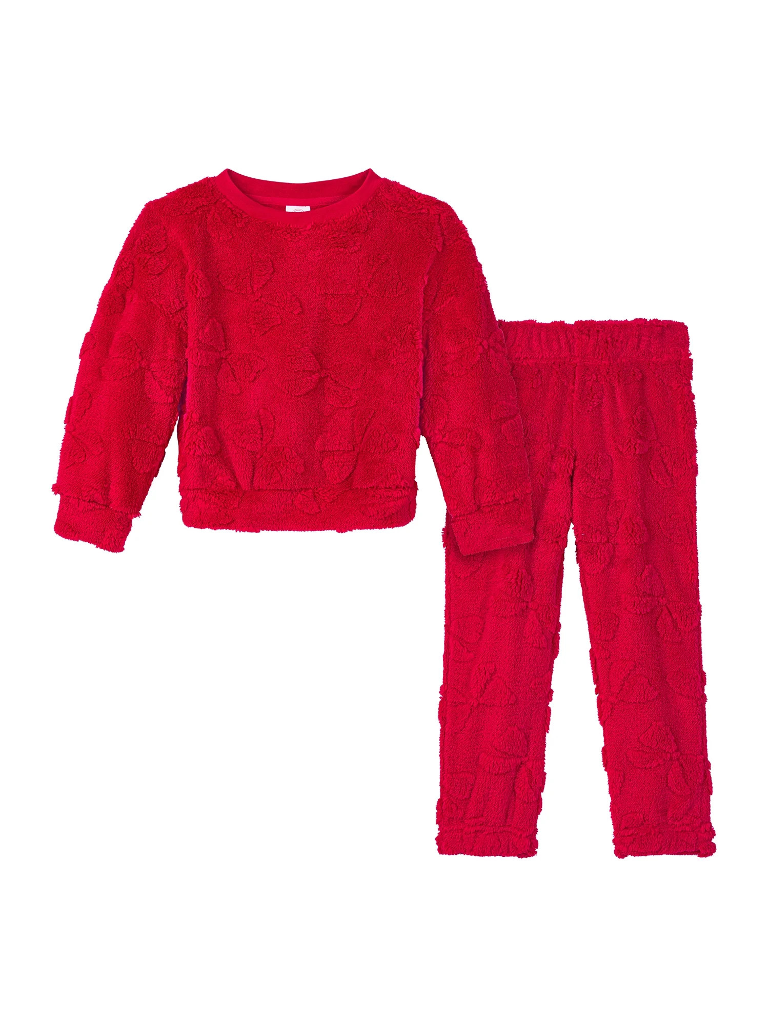 Wonder Nation Girls Long Sleeve Top and Sleep Pants, Two-Piece, Sizes 4-18 | Walmart (US)