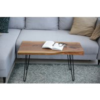 Live Edge Coffee Table, Small Reclaimed Wood Mid Century Custom Walnut Modern Table | Etsy (US)