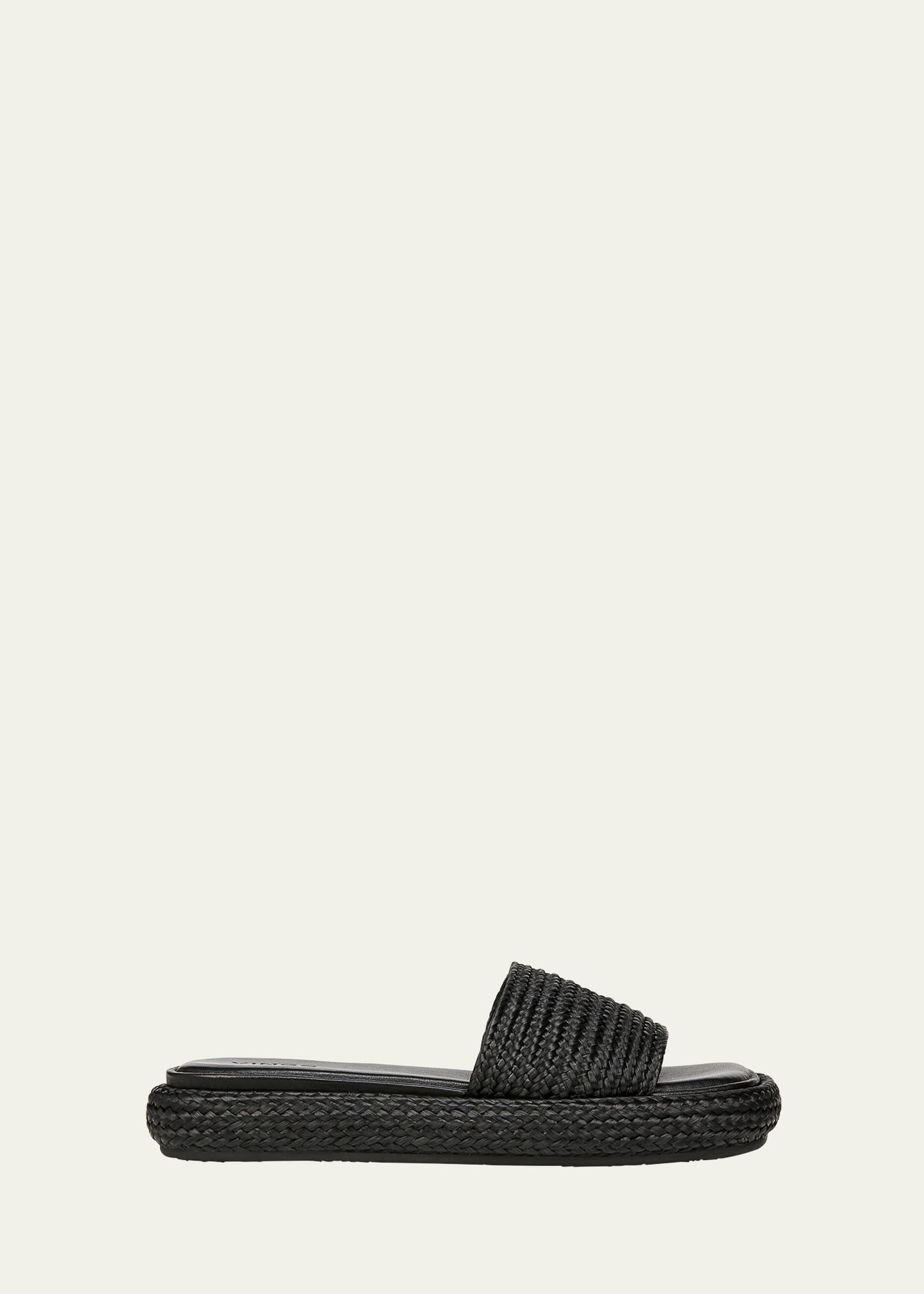 Vince Eva Raffia Easy Slide Sandals | Bergdorf Goodman