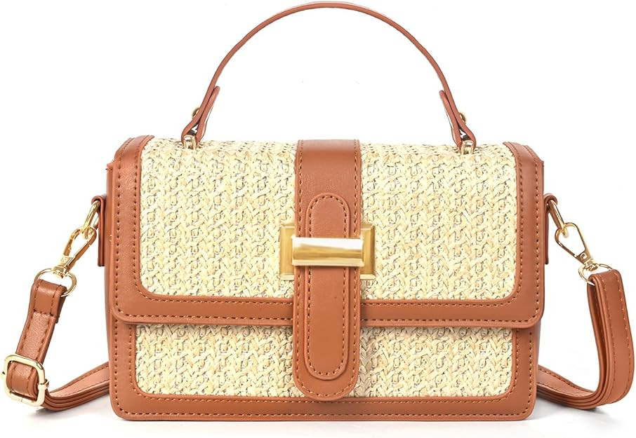 Straw Crossbody Bags for Women Summer Straw Clutch Bag Woven Beach Purse Vacation Handbags | Amazon (US)