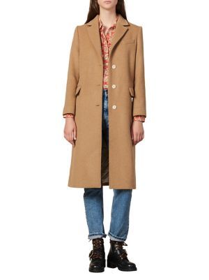 Camen Long Fitted Wool-Blend Coat | The Bay