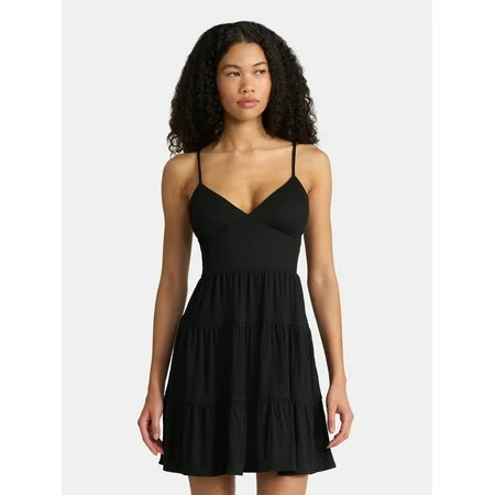 No Boundaries Tiered Mini Dress, Women's | Walmart (US)