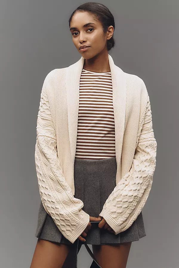 The Mariel Cardigan Sweater: Cropped Cable-Knit Edition | Anthropologie (US)
