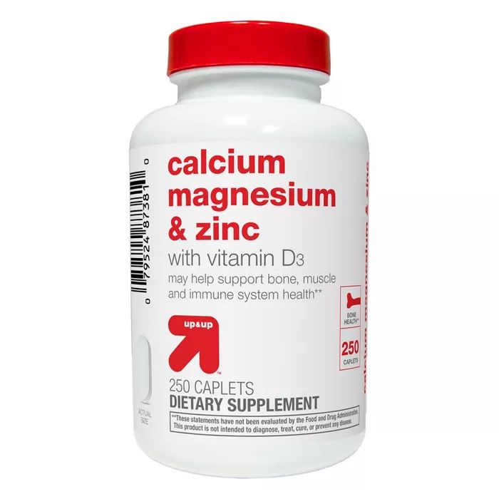 Calcium Magnesium & Zinc Dietary Supplement Coated Caplets - 250ct - Up&Up™ | Target