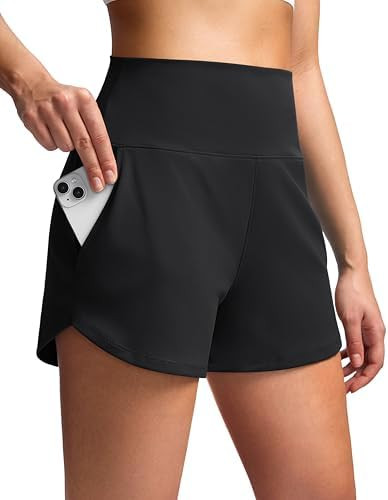 Soothfeel High Waisted Athletic Running Shorts for Women 3.5"/5" Tummy Control Comfy Workout Gym ... | Amazon (US)