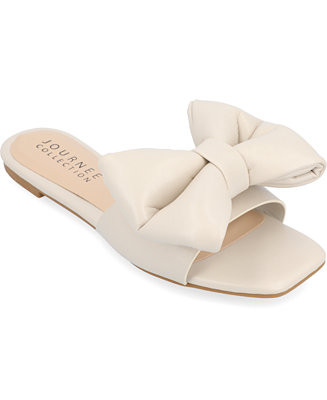 Journee Collection Women's Fayre Oversized Bow Flat Sandals - Macy's | Macy's