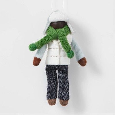 Snowkid with White Coat and Green Scarf Christmas Tree Ornament - Wondershop™ | Target