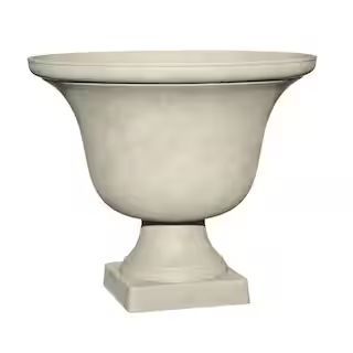 PRIVATE BRAND UNBRANDED 17.75 in. Springfield Polar White Textured Resin Urn HD1436-598R | The Home Depot