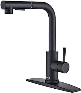 FORIOUS Matte Black Kitchen Faucets with Pull Down Sprayer, Single Handle Kitchen Sink Faucet wit... | Amazon (US)