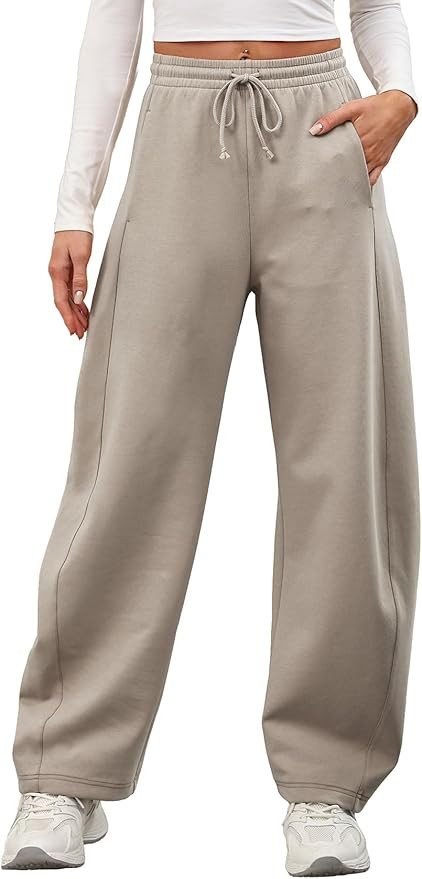 DISCIPBUSH Baggy Barrel Sweatpants Women - Lightweight Tall Long Wide Leg Sweatpants Women Lounge... | Amazon (US)