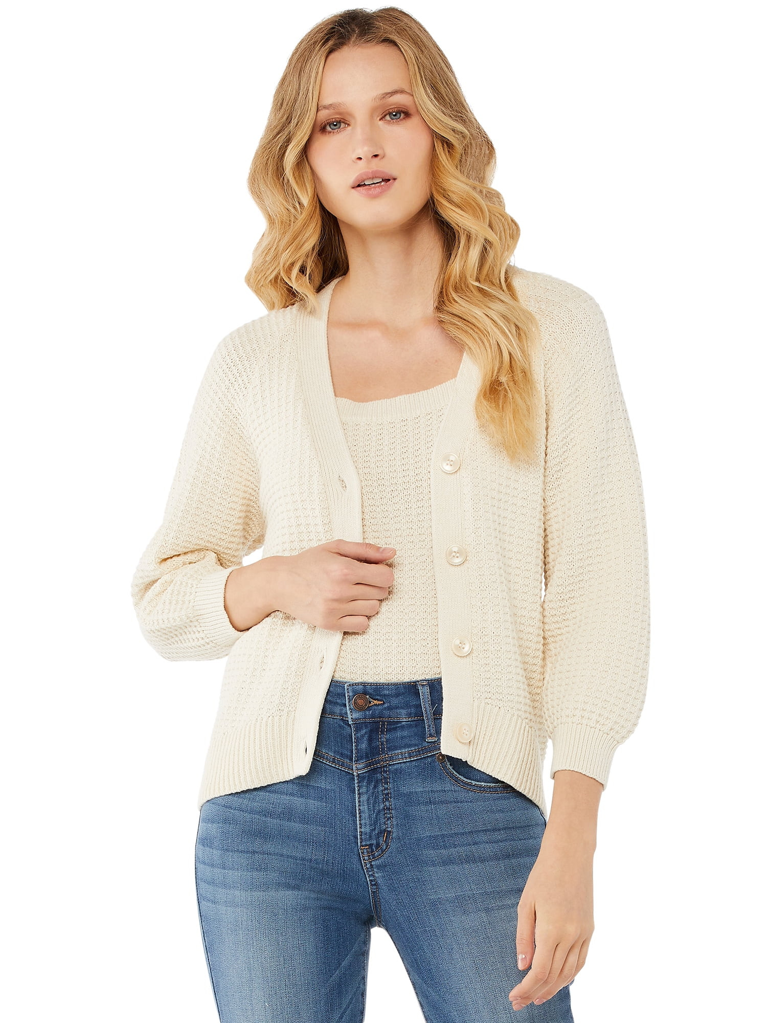 Scoop - Scoop Women's Textured Cardigan - Walmart.com | Walmart (US)