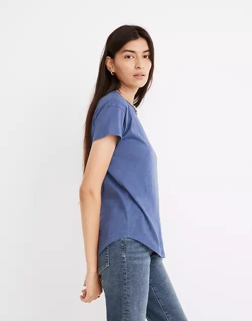 Whisper Cotton Rib-Crewneck Tee | Madewell