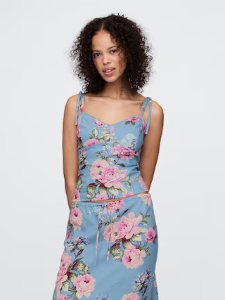 Linen-Blend Tie-Strap Cami | Gap (US)