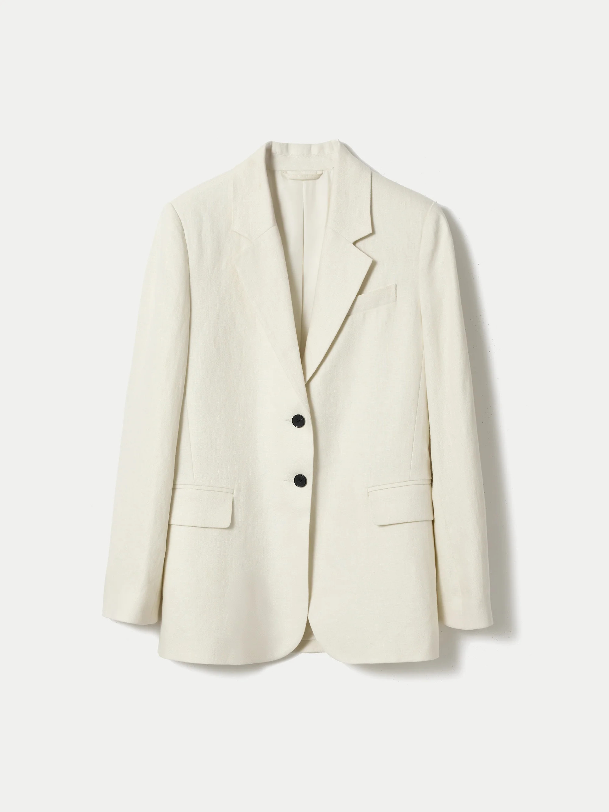 Linen Notch Lapel Blazer | Cream | Jigsaw (UK)