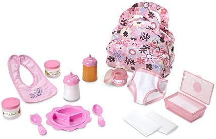 Melissa & Doug Doll Feeding and Changing Accessories - Bib, Bag, Diaper, Wipes, Utensils, Bottles | Amazon (US)