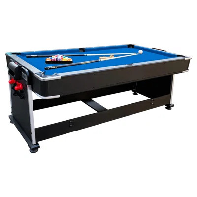 Rack Triad 7-Foot 3-In-1 Multi Game Swivel Billiard/Pool Table (Blue Felt With Black Body) | Wayfair North America