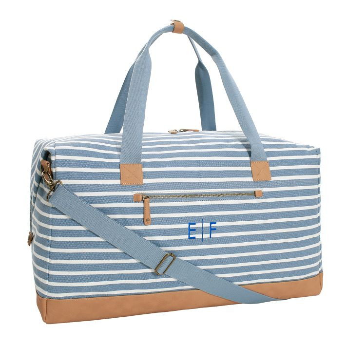Northfield Light Blue Stripe Duffle Bag | Pottery Barn Teen