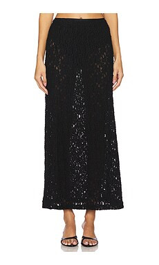 Enza Costa Puckered Lace Skirt in Black from Revolve.com | Revolve Clothing (Global)