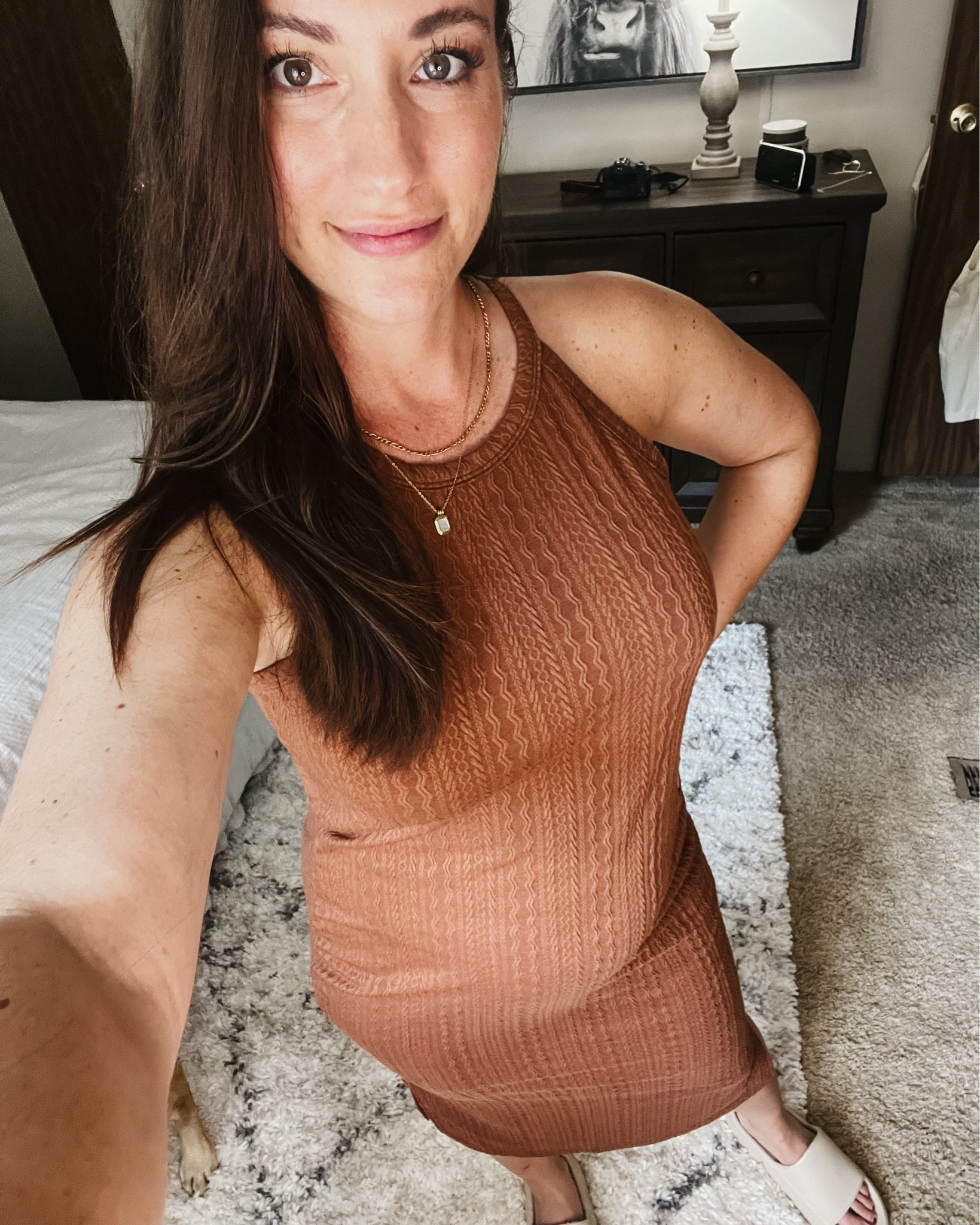 Soft and stretchy ribbed midi dress (bump friendly!) that can be worn in the summer and fall. 🍂  

#LTKSeasonal #LTKBump