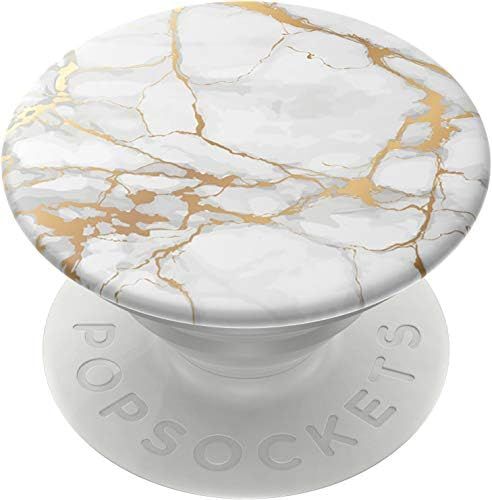 PopSockets PopGrip: Phone Grip and Phone Stand, Collapsible, Swappable Top, Gold Lutz Marble | Amazon (US)