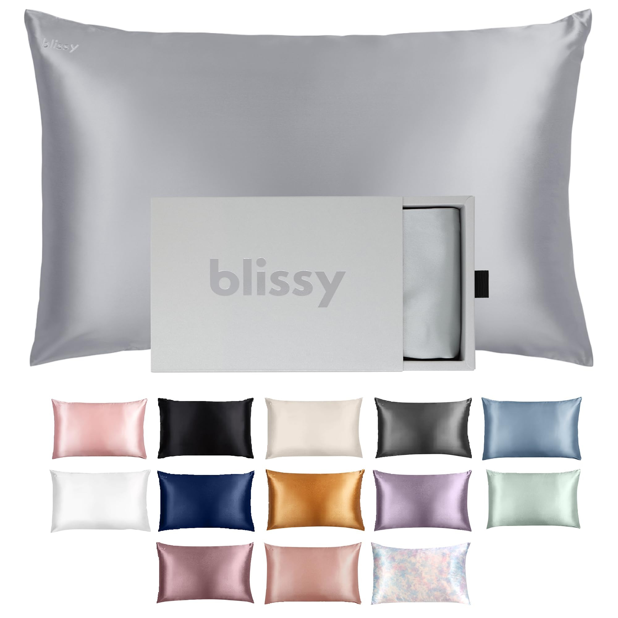 Blissy Silk Pillowcase - 100% Pure Mulberry Silk - 22 Momme 6A High-Grade Fibers - Silk Pillow Co... | Amazon (US)