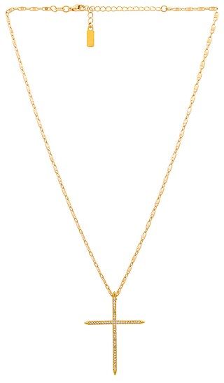 Kinna Cross Necklace in Gold | Revolve Clothing (Global)